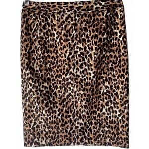 Loft Chic Leopard Print Pencil Skirt